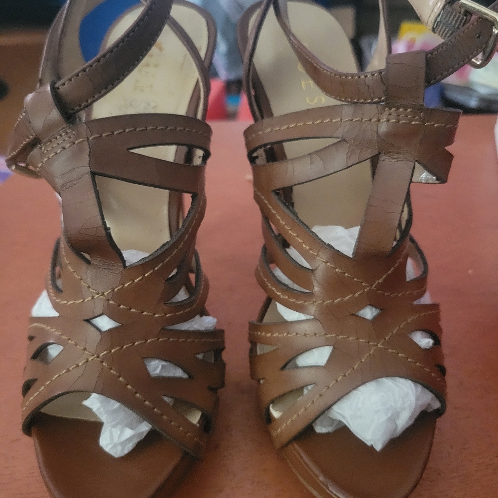 Guess Brown Gladiator Sandals with Intricate Straps